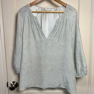 Joie 100% Silk Long Sleeve Abstract Leaf Print Blouse - Size Medium